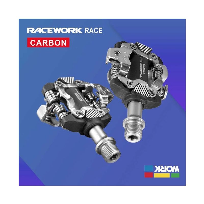 Wytrzymałe pedały RACEWORK MTB SPD rower górski lekkość węgiel komfort i wydajność łożysko akcesoria