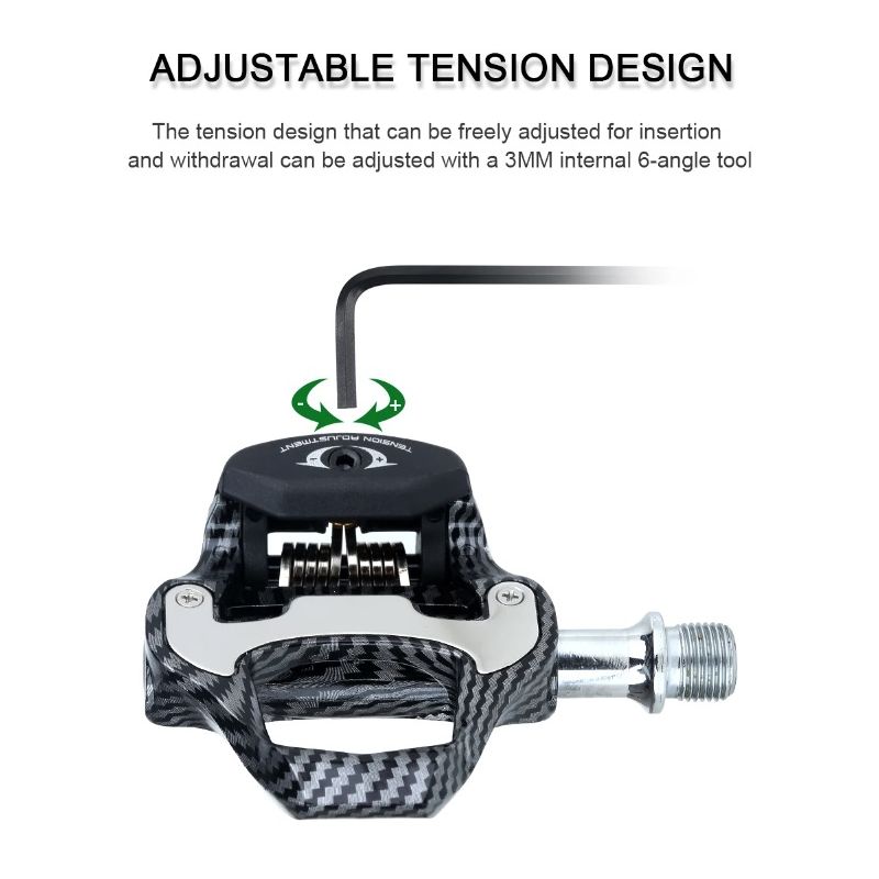 RACEWORK pedał do roweru szosowego ultralekki wzór z włókna węglowego profesjonalne pedały SPD Keo lekkie