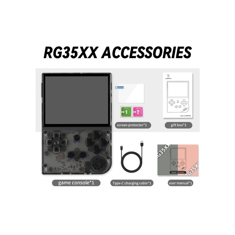 ANBERNIC RG35XX szara przenośna konsola do nostalgicznych gier retro z ekranem IPS i obsługą PSP