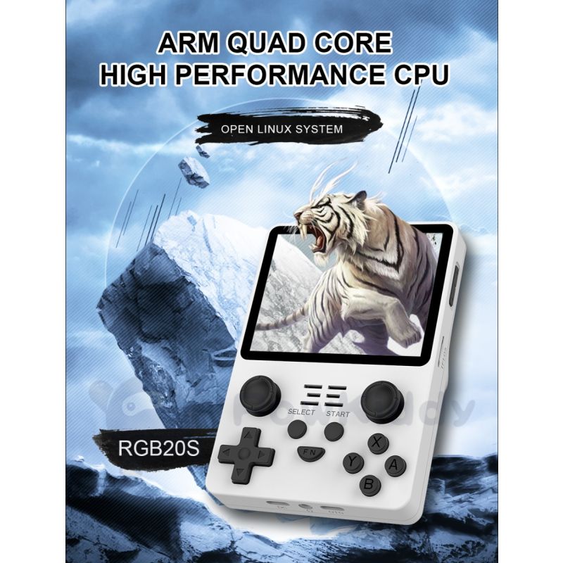 POWKIDDY RGB20S przenośna konsola do gier retro z ekranem 3,5 cala 4:3 IPS idealna dla dzieci i entuzjastów retro