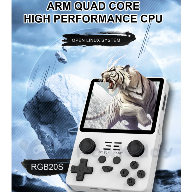 Przenośna Konsola do Gier POWKIDDY RGB20S Retro System 3.5-calowy ekran IPS dla miłośników nostalgicznych gier