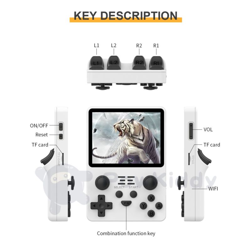 POWKIDDY RGB20S przenośna konsola do gier retro z ekranem 3,5 cala 4:3 IPS idealna dla dzieci i entuzjastów retro