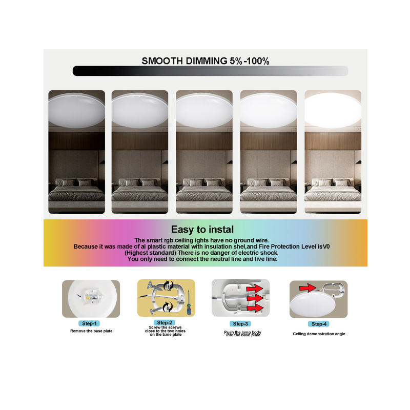 Inteligentna lampa sufitowa 24W Tuya Zigbee z RGBCW sterowanie głosowe Alexa idealna do salonu i nowoczesna dekoracja wnętrz