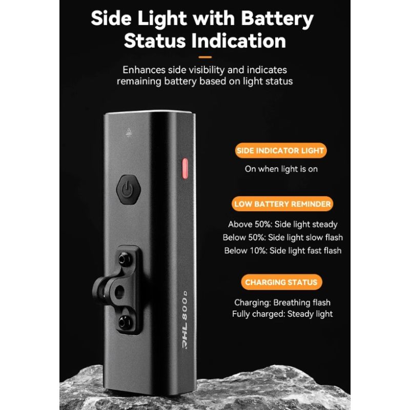 Lampka rowerowa ROCKBROS RHL-1000LUMEN oświetlenie rowerowe 1000 lumenów Type-C ładowanie reflektor LED