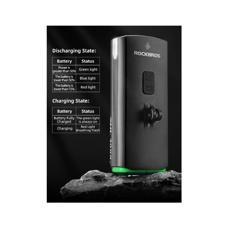 ROCKBROS RHL3000 latarka rowerowa 3000 lumenów wodoodporny 10000mAH do MTB i kolarstwa szosowego
