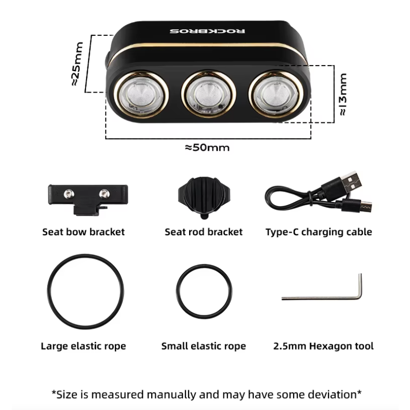 ROCKBROS Inteligentne Światło Tylne Rowerowe IP64, USB-C, czujnik hamowania, nocna jazda