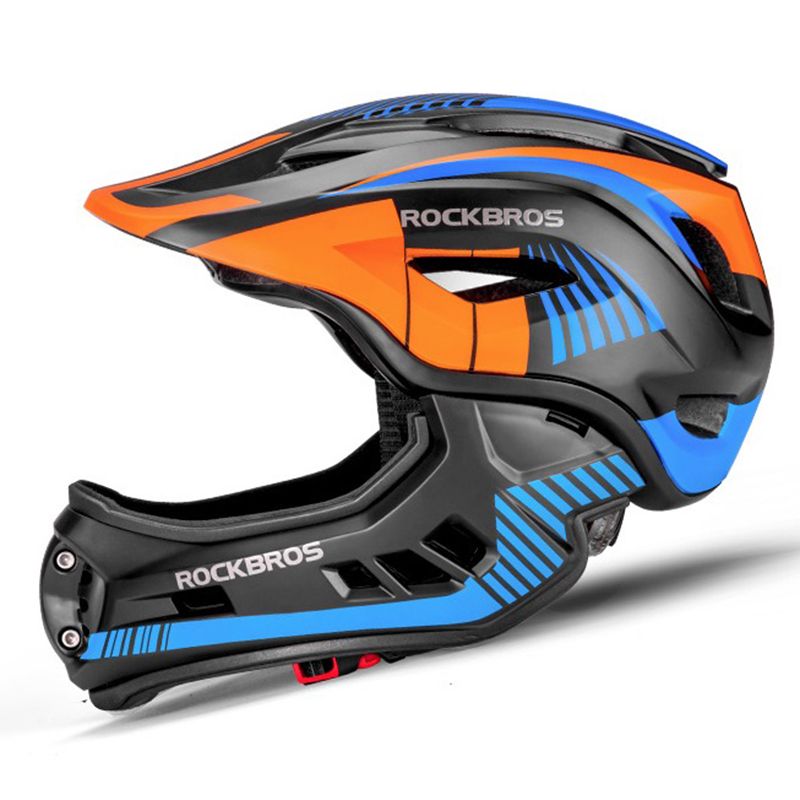 ROCKBROS Kask Rowerowy Dziecięcy Odpinany Cała Twarz Zdejmowana Konstrukcja Sportowy Design