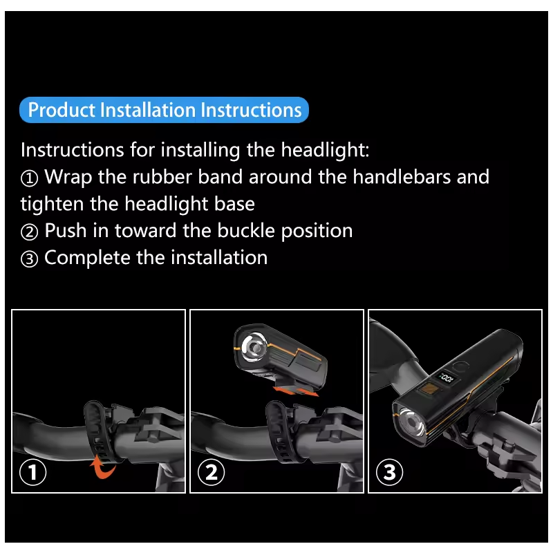 B9 Lampa Rowerowa Przednia USB-C | Oświetlenie Rowerowe | MTB/Szosa, Bezpieczeństwo