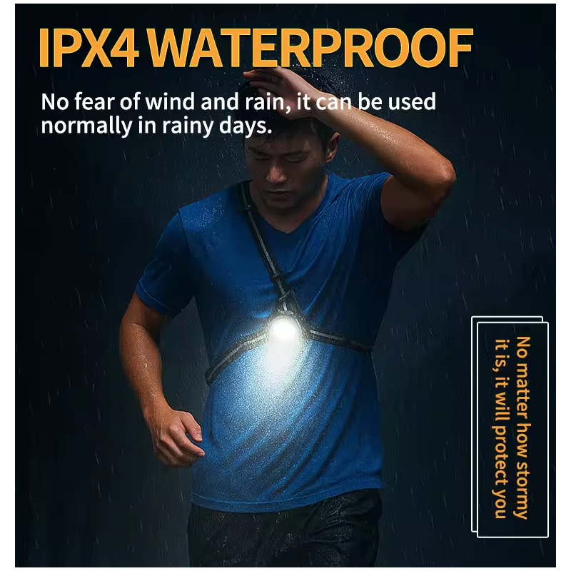 Bieganie Nocą: Ultrajasne Światła LED na Klatkę Piersiową, 500lm, 90°
Regulowany Kąt, Wodoodporne, Lampa Bezpieczeństwa dla Biegaczy.