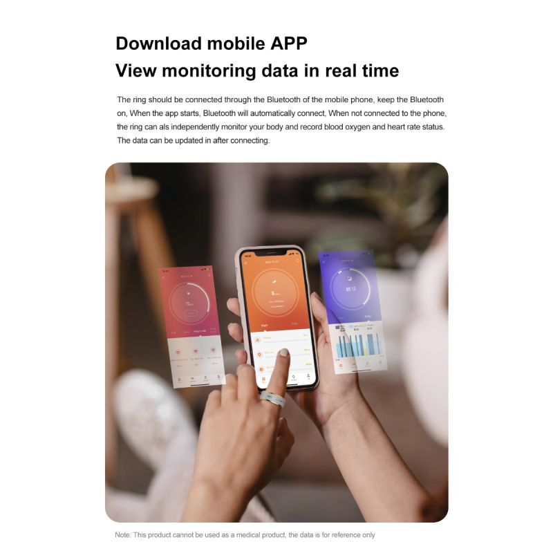 Wielofunkcyjny Inteligentny Pierścień technologia noszona tracker fitness monitorowanie zdrowia i analiza snu