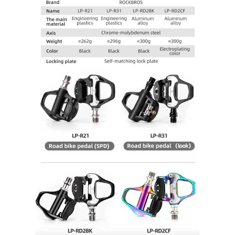 ROCKBROS SPD-SL Ultralekkie Pedały Rowerowe z Chromowo-Molibdenową Osią i Uszczelnionymi Łożyskami