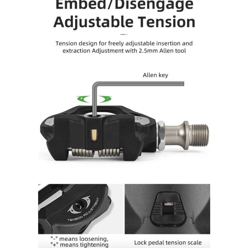 ROCKBROS SPD-SL Ultralekkie Pedały Rowerowe z Chromowo-Molibdenową Osią i Uszczelnionymi Łożyskami