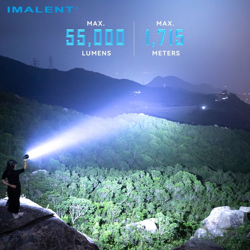 IMALENT SR16 Latarka LED 55000lm, 1715m daleki zasięg. Mocna latarka szperacz na każdą przygodę!