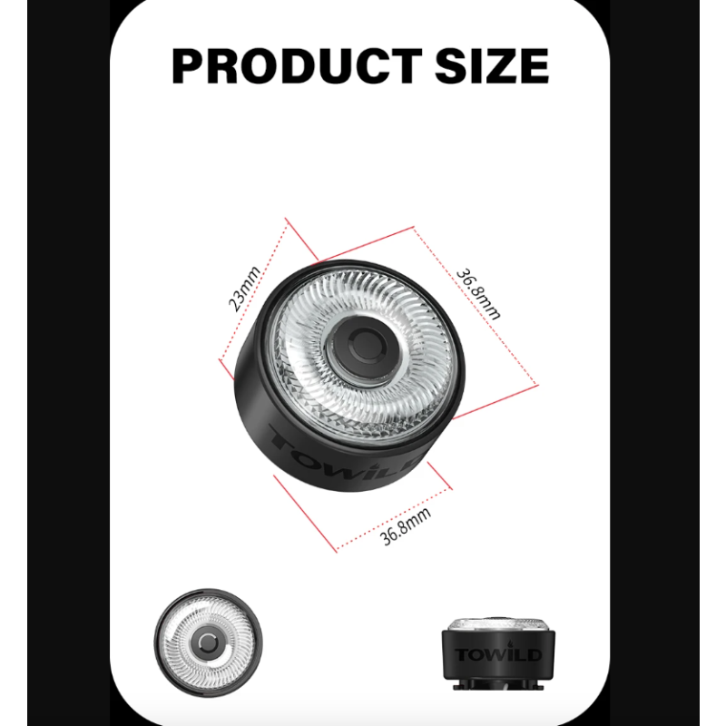 TOWILD TL03Pro akumulatorowa lampka tylna z inteligentnym czujnikiem hamulca oświetlenie rowerowe LED