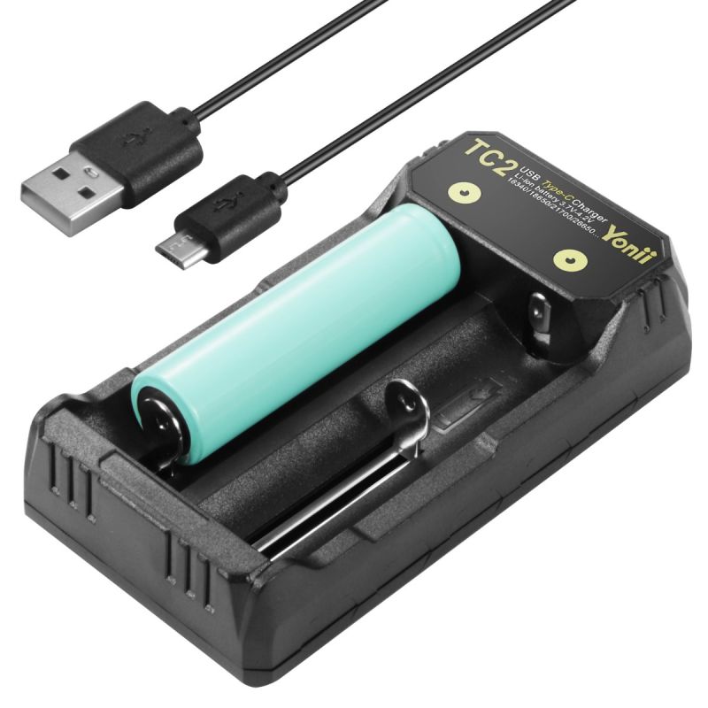 Ładowarka TC2 USB typu C szybkie ładowanie akumulatorów 18650 21700 kompaktowa ładowarka dualne porty
