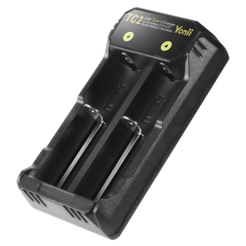 Ładowarka TC2 USB typu C szybkie ładowanie akumulatorów 18650 21700 kompaktowa ładowarka dualne porty