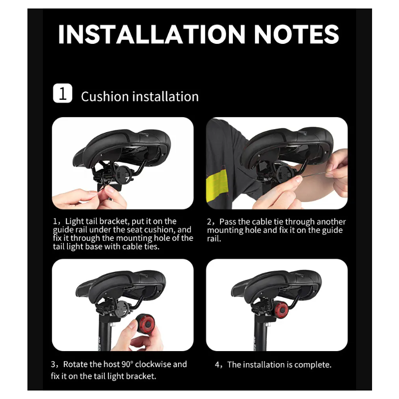TOWILD TL03 inteligentna lampka rowerowa LED z czujnikiem hamowania i pięć trybów błysku dla bezpieczeństwa