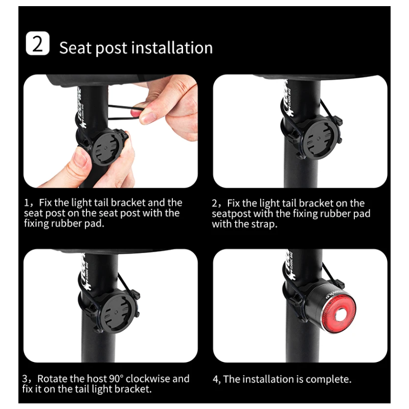 TOWILD TL05 tylne światło rowerowe inteligentne wykrywanie hamulców IPX6 wodoodporne bezpieczeństwo rowerzysty