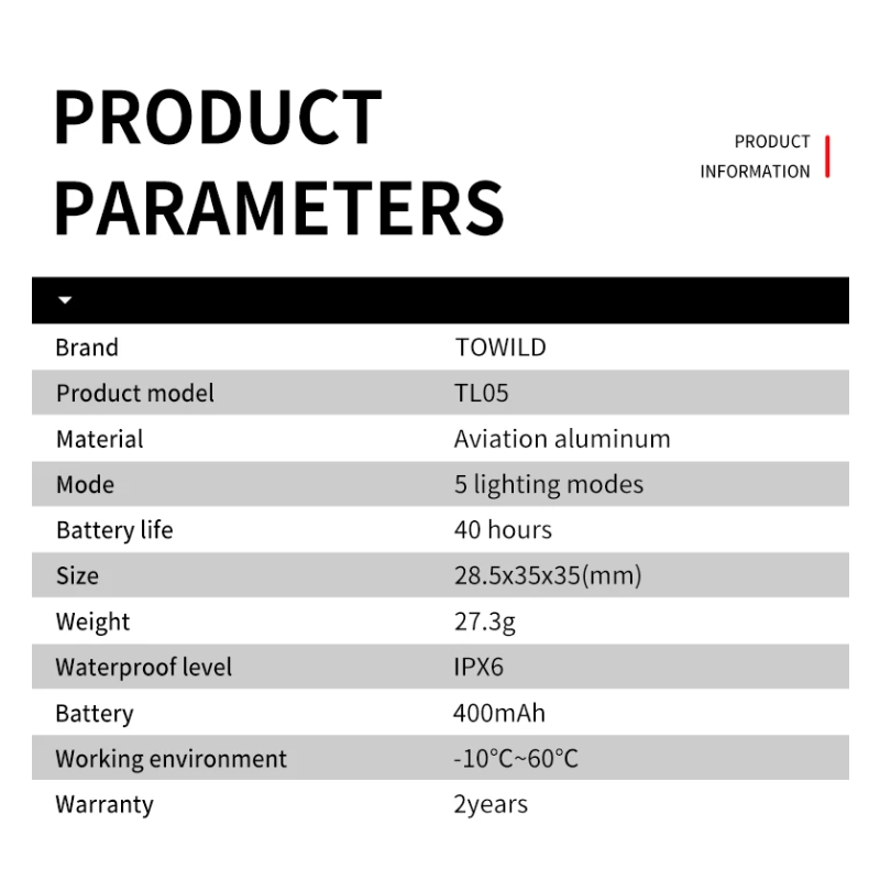 TOWILD TL05 tylne światło rowerowe inteligentne wykrywanie hamulców IPX6 wodoodporne bezpieczeństwo rowerzysty