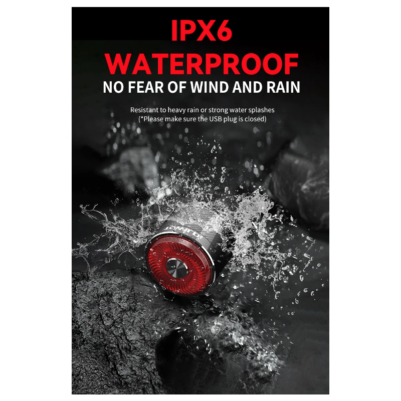 TOWILD TL05 tylne światło rowerowe inteligentne wykrywanie hamulców IPX6 wodoodporne bezpieczeństwo rowerzysty