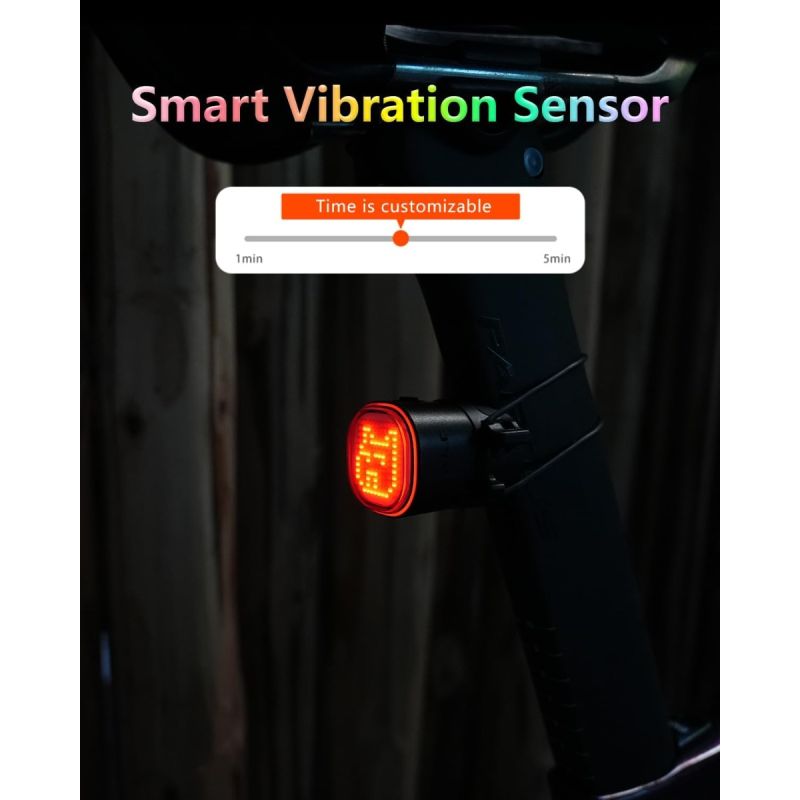 TOWILD TL08 Lampka Rowerowa Tylna Pełnokolorowa, USB-C, Światło Hamowania, Spersonalizowana Aplikacją, Wodoodporna IPX6