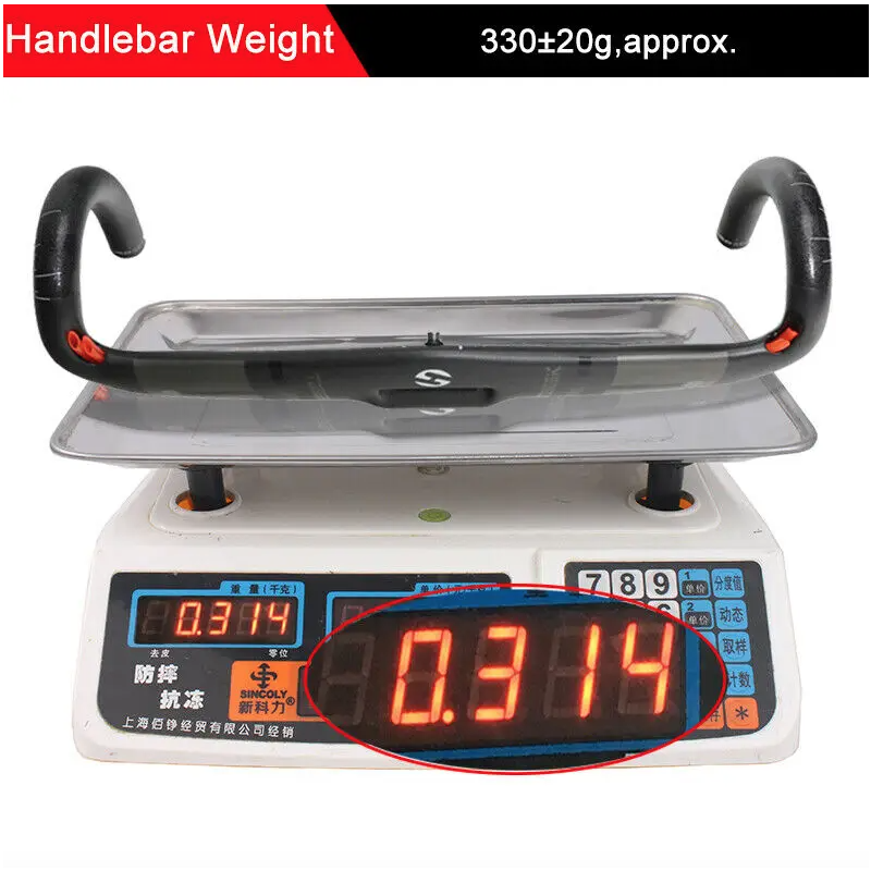 Kierownica TOSEEK z włókna węglowego wyścigowa 400mm/420mm/440mm zintegrowana lekka dla kolarzy