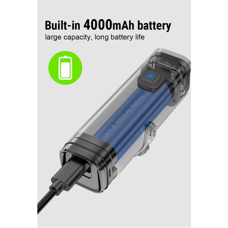 TOWILD CL1200 lampa rowerowa LED 1200LM wodoodporny reflektor USB 4000mAh idealny do jazdy nocą bezpieczeństwo