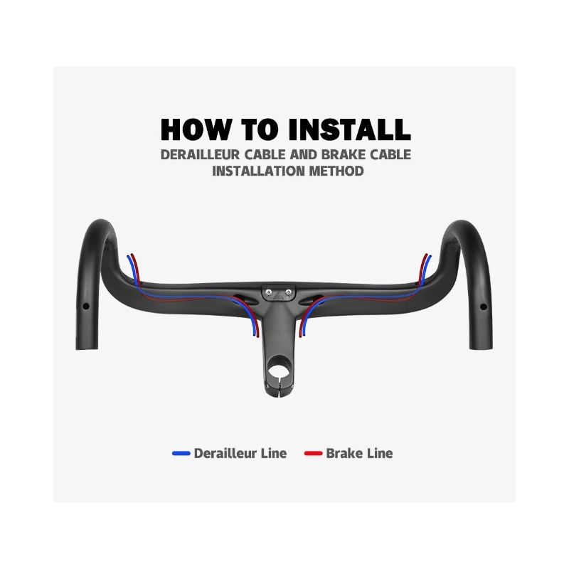 Kierownica rowerowa TOSEEK TR5500 z pełnego włókna węglowego ultralekka matowe czarne wykończenie aerodynamika