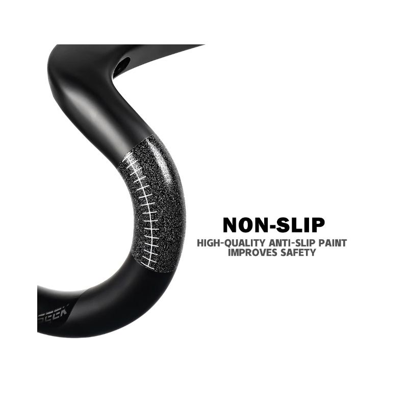 Kierownica rowerowa TOSEEK TR5500 z pełnego włókna węglowego ultralekka matowe czarne wykończenie aerodynamika