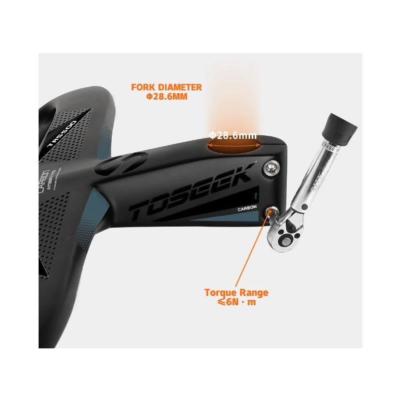 Kierownica rowerowa TOSEEK TR5500 z pełnego włókna węglowego ultralekka matowe czarne wykończenie aerodynamika