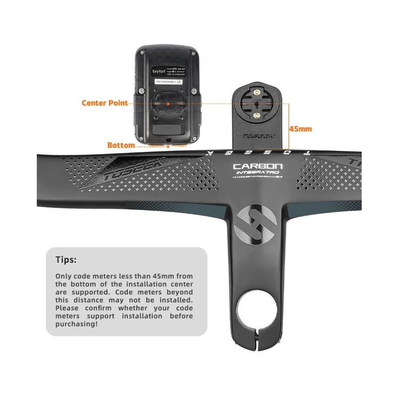 Kierownica rowerowa TOSEEK TR5500 z pełnego włókna węglowego ultralekka matowe czarne wykończenie aerodynamika