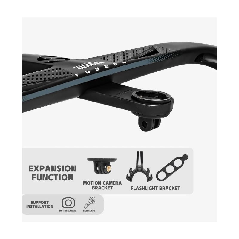 Kierownica rowerowa TOSEEK TR5500 z pełnego włókna węglowego ultralekka matowe czarne wykończenie aerodynamika