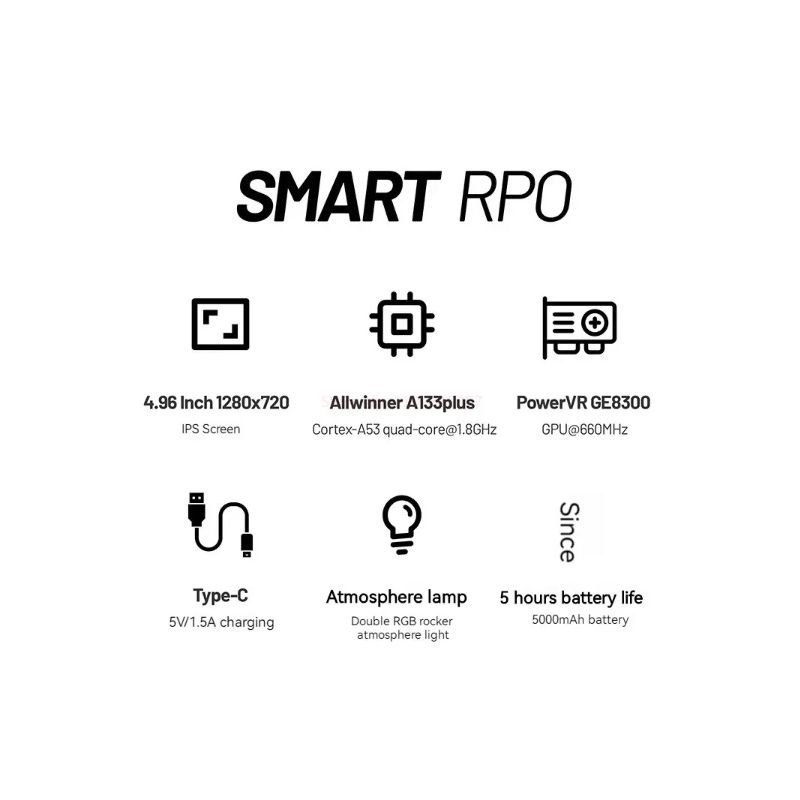 Trimui Smart Pro Vintage Przenośna Konsola Do Gier 4.96 Calowy HD IPS Ekran Długotrwała Bateria Retro Arcade