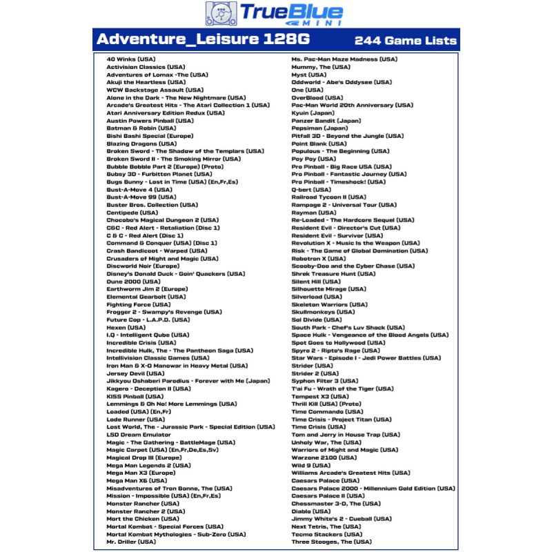 True Blue Mini Crackhead Pack 64G klasyczne gry PS1 dla PlayStation Classic retro akcesorium plug and play