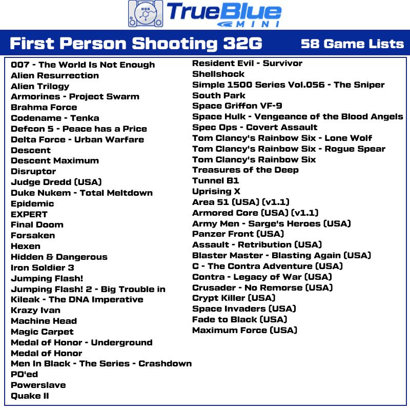 True Blue Mini Crackhead Pack 64G klasyczne gry PS1 dla PlayStation Classic retro akcesorium plug and play