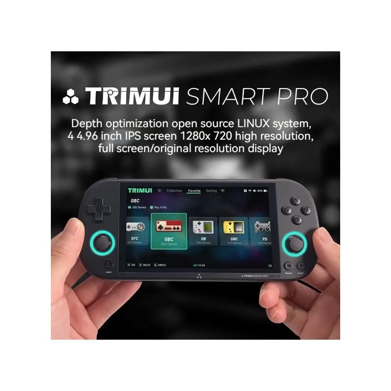 Trimui Smart Pro Vintage Przenośna Konsola Do Gier 4.96 Calowy HD IPS Ekran Długotrwała Bateria Retro Arcade