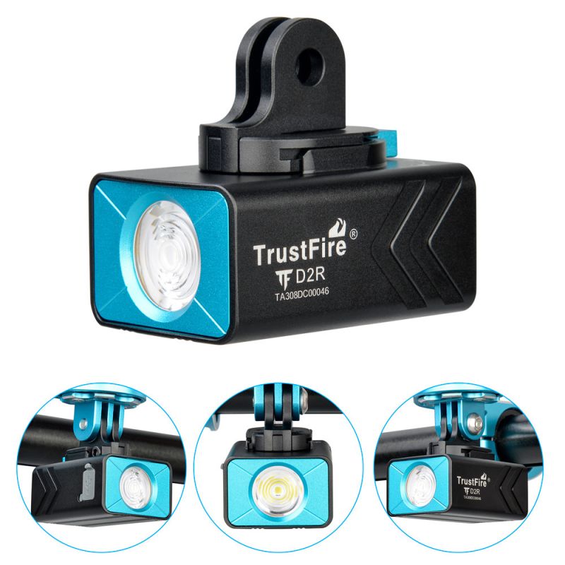 TrustFire D2R lampa rowerowa przednia 450 lumenów wodoodporność IP66 ładowanie typu C lekka konstrukcja
