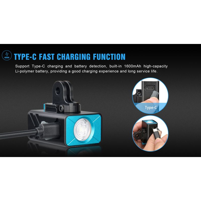 TrustFire D2R lampa rowerowa przednia 450 lumenów wodoodporność IP66 ładowanie typu C lekka konstrukcja