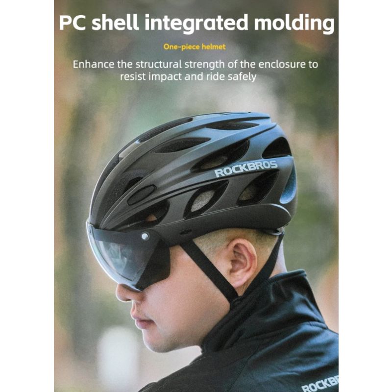ROCKBROS kask rowerowy ultralekki design oddychający EPS kask szosowy z systemem wentylacji i soczewki
