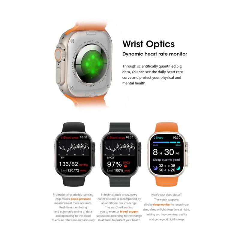49mm Smartwatch Ultra 9 Zegarek GPS Trasa NFC Kompas Bluetooth Rozmowy IP68 Wodoodporny Tracker Fitness