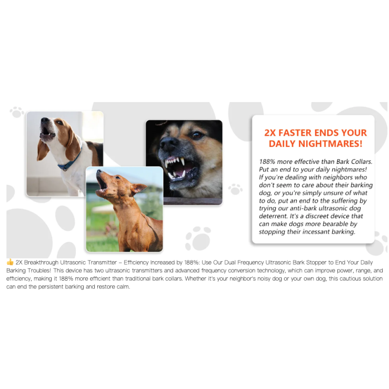 Ultrasoniczny Trener Psów: Urządzenie Zapobiegające Szczekaniu, Cichy Trening, Kontrola Hałasu – Anti Barking Device