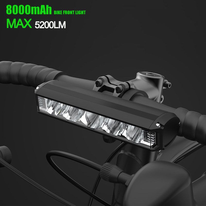 Reflektor rowerowy LED 5200 lumenów przednie LED oświetlenie rowerowe USB Typ-C MTB akcesoria jazda nocna