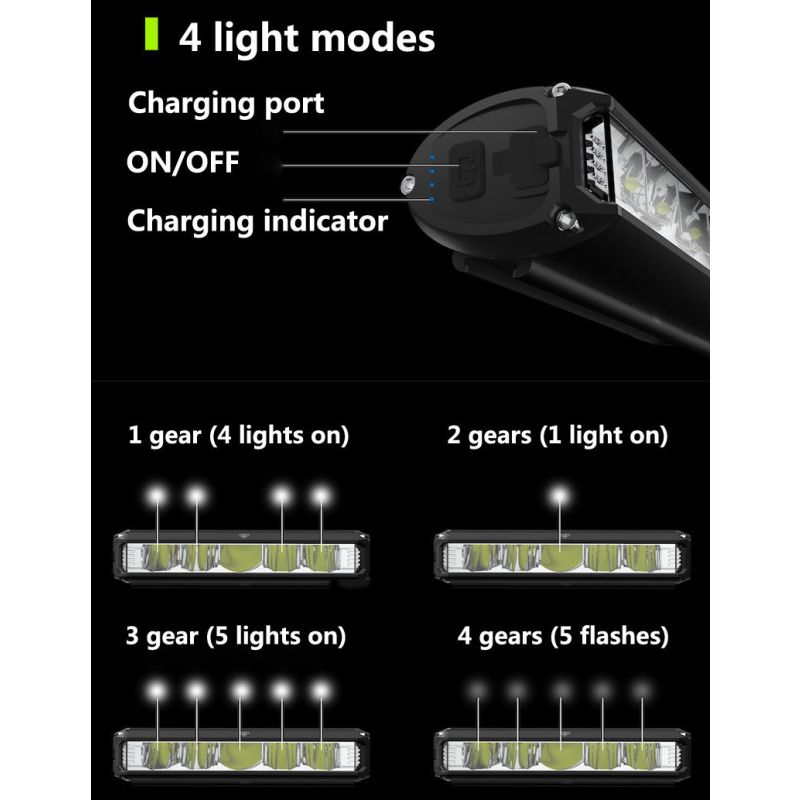 Reflektor rowerowy LED 5200 lumenów przednie LED oświetlenie rowerowe USB Typ-C MTB akcesoria jazda nocna