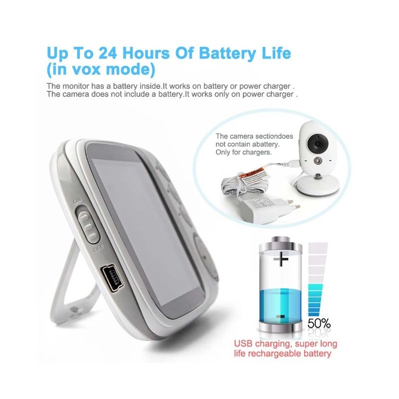 VB603 Elektroniczna niania wideo z dwukierunkowym audio i noktowizją wsparcie rodzicielstwa