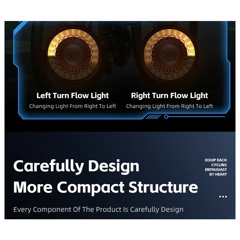 Wszechstronne tylne światło roweru z inteligentnym światłem hamowania i bezprzewodowym zdalnym sterowaniem LED