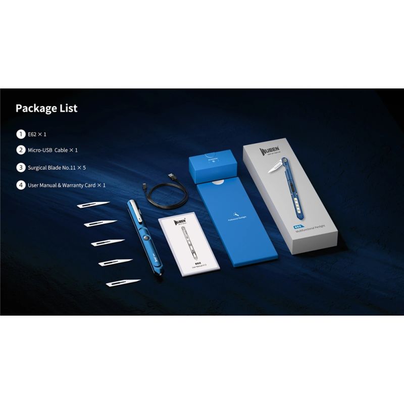 Wuben E62 Wielofunkcyjne pióro LED EDC 130 lumenów długi czas pracy różne tryby oświetlenia outdoorowe