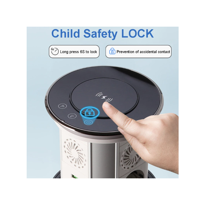 Elektryczne Gniazda Podnoszące VENSTPOW Ukryty Blat Zmotoryzowany Gniazdo Standard UE Ładowanie Bezprzewodowe