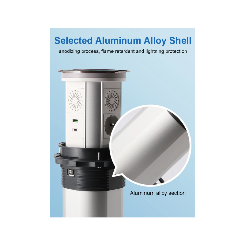 Elektryczne Gniazda Podnoszące VENSTPOW Ukryty Blat Zmotoryzowany Gniazdo Standard UE Ładowanie Bezprzewodowe