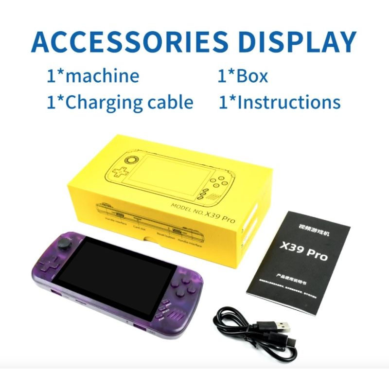 Przenośna konsola do gier POWKIDDY X39Pro ekran IPS 4 3 calowy wsparcie PS1 retro gaming duży ekran