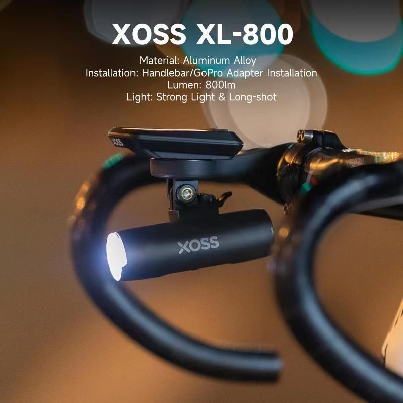 XOSS Bike Light Reflektor 800Lm Wodoodporny USB Akumulator MTB Przednia Lampa LED Bezpieczeństwo Jazdy Nocnej